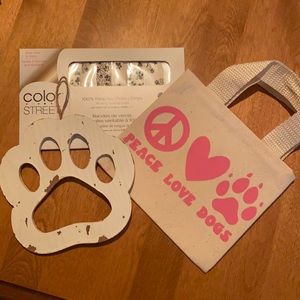 Dog lovers gift set, color street, tote and ornament
